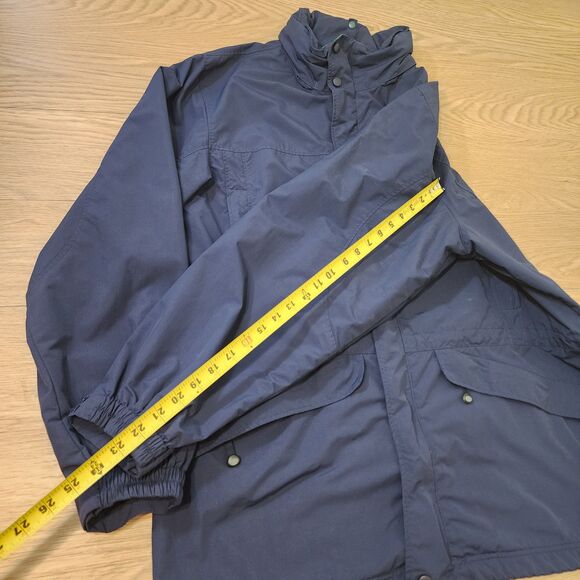 LL Bean Jacket Men XL Blue Full Zip Up Rain Wind Resistant Hooded Lined Coat Vtg - Picture 6 of 14